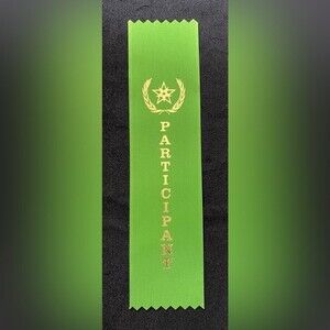 100) Green Participant Award Ribbon 4H Sports School Event Contestant Races Game